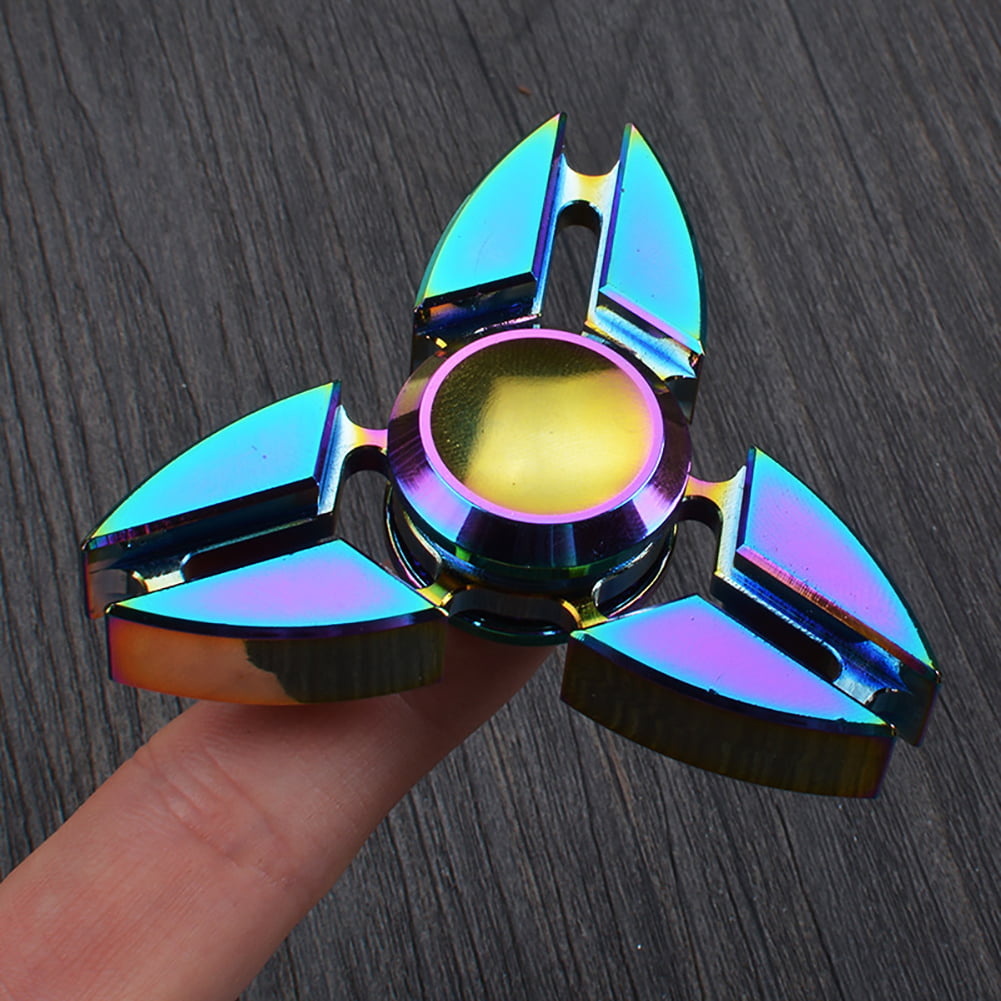 Colorful Metal Hand Fidget Spinner Fingertip Gyro Toys Crab Claw For Autism ADHD 