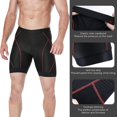 thumbnail image 3 of Pantalones cortos de ciclismo para hombre Pantalones cortos de bicicleta de montaña rellenos de gel 5d para hombre con diseño absorbente transpirable (negro rojo), 3 of 5