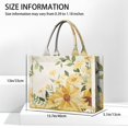 thumbnail image 3 of Large Capacity Tote Bag,White Yellow Flower Sunflower Pattern Handbag Fashion Luxury Tote Bag,15.7"x13"x 5.1" Inches,Laptop Compatible, 3 of 6