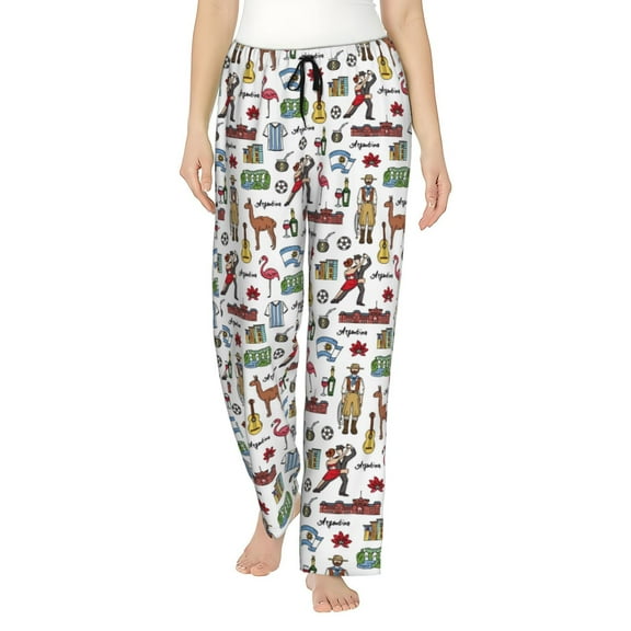 Naloa Retro Style Print Women’s Ultra-Soft Comfy Pajama Lounge Pants with Pockets & Drawstring