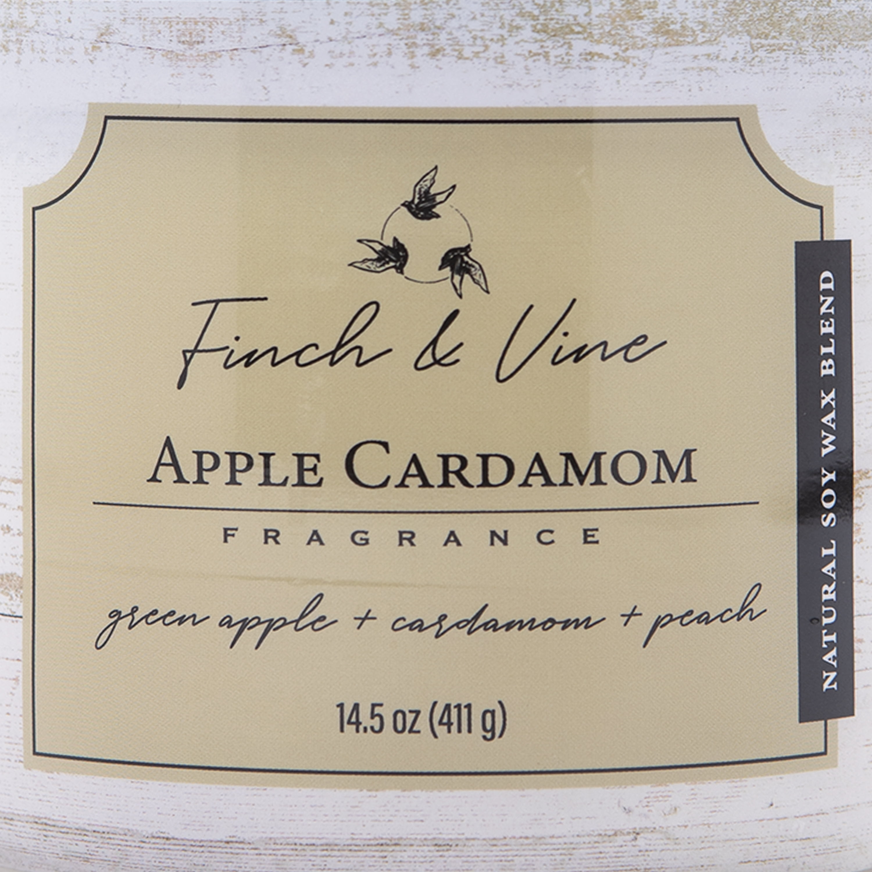 Carolina Candle Apple Cardamom 14.5Oz, 3 Wick Candle, White