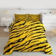thumbnail image 2 of Homewish Chic Glitter Print Bedding Comforter Set,Safari Tiger Lines Twin Comforter Sets,Black Yellow Bedding Set For Girls Kids,Microfiber Bedroom Decor Reversible,2 Pieces, 2 of 8