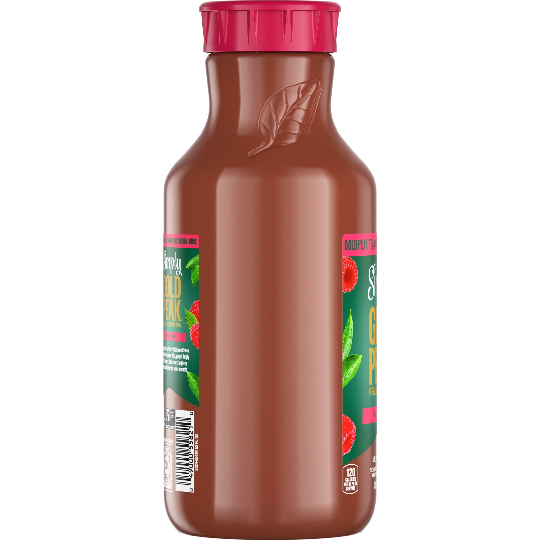Simply Gold Peak Raspberry Iced Tea, Flavored Tea Bottle, 52 fl oz