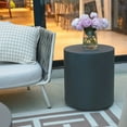 thumbnail image 4 of Elementi Rome Outdoor Side Table Accent Table Patio Tables Outdoor Furniture Round Small Coffee Table End Table Living Room Furniture Center Table Nightstand Concrete, Slate Black - 17.7 x 17.7 Inches, 4 of 6