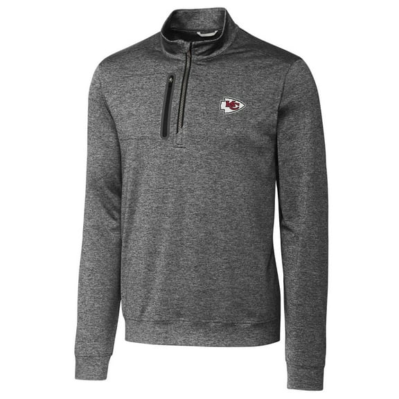 Men's Cutter & Buck Gray Kansas City Chiefs Stealth Quarter-Zip Jacket