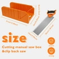thumbnail image 2 of Ikoopy Mitre Box with Saw for Woodworking Cuts at 22.5° 45° and 90° Angles Orange Plastic Mitre Box and SK5 Steel Saw Set for Cutting Wood, 2 of 11