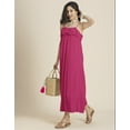thumbnail image 2 of Moomaya Chic Frill Summer Dress For Women, Strappy Solid Maxi, Vacation Dress, 2 of 8