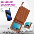 thumbnail image 7 of Allytechgroup Motorola Razr 60 Ultra Wallet Case with Hand Wrist Shoulder Strap, PU Leather Cards Slots Zipper Pocket Shockproof Protective Phone Case Cover for Motorola Razr 60 Ultra, Brown, 7 of 7