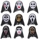 thumbnail image 3 of Disfraces de Halloween 2024 Máscara de fantasma de terror de Halloween, accesorios para la cabeza de baile para fiesta, máscara de cara completa antigua de una sola pieza con calavera gritando, 3 of 5