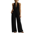 thumbnail image 3 of Sentmoon Workout Jumpsuit Sleeveless V Neck Womens Rompers and Jumpsuits Solid Color Regular Fit Overalls Women Summer for Party and Festival S-3XL, 3 of 8