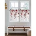 thumbnail image 2 of Red Flowers 2 Panel Kitchen Curtains for Small Windows, Spring Floral Elegant Pastoral Watercolor Bathroom Tier Curtain, Short Window Treatment for Bedroom/Living Room 55"x36", 2 of 6