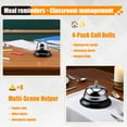 thumbnail image 3 of Desk Bell Call Bell Teacher Bell Ringing Bell for Service Hand Held Bells School Bell Dinnerbells Wedding Bells for Hotels Schools Restaurants Hospitals Warehouses 4-Pack Design 1, 3 of 6
