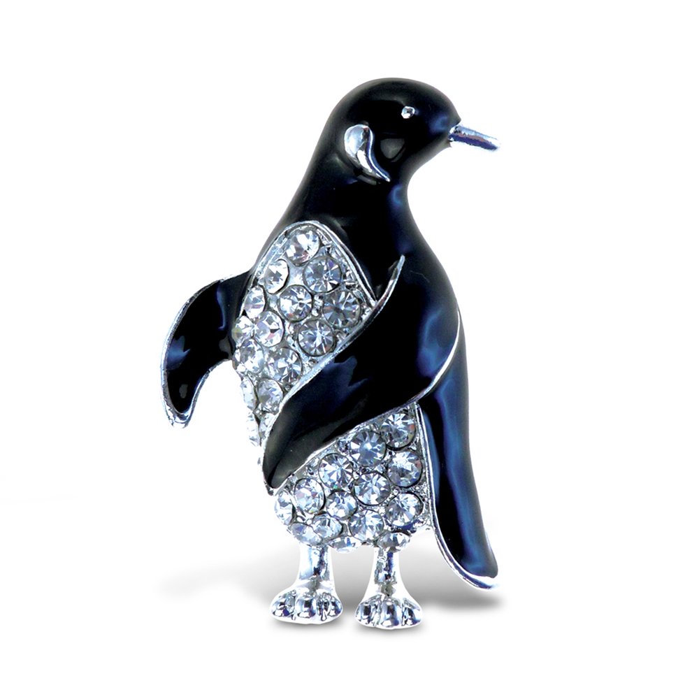 Puzzled Penguin Refrigerator Sparkling with Crystals Ocean