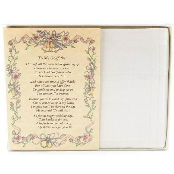 From the Bride to her Godfather Wedding Handkerchief