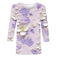 thumbnail image 5 of CYMMPU Tunic Tops 3/4 Sleeve Spring Tops Loose Fit Floral Printed Summer Trendy Shirts Blouses for Women Dressy Casual Crew Neck Lightweight Basic Tees Multicolor M, 5 of 5