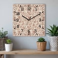thumbnail image 6 of Brown Flowers Wooden Wall Clock Silent Non Ticking, Vintage Farmhouse Floral Leaves Vines Square Wall Clocks Battery Operated, Decor Clock for Home Office, Living Room, Kitchen, 10 Inch, 6 of 9