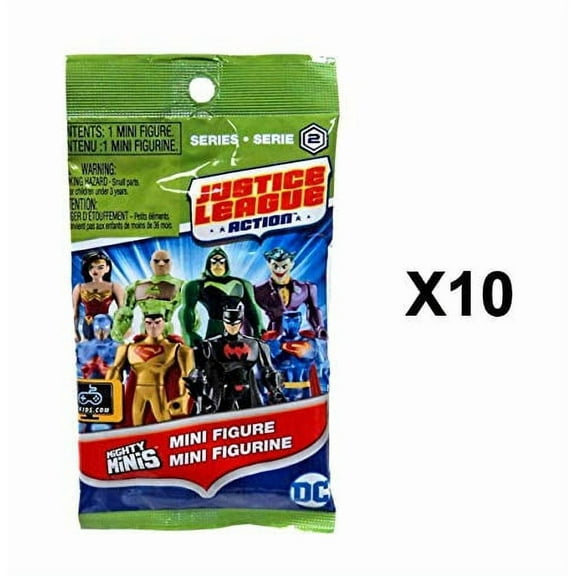 DC Comics Justice League Action Mighty Minis Series 2 Mini Figure Blind Bags, Pack of 10