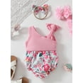 thumbnail image 3 of Bagilaanoe Newborn Baby Girl Summer Rompers Floral Print Sleeveless Bodysuits + Headband 3M 6M 9M 12M 18M Infant One Piece Jumpsuit, 3 of 9