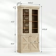 thumbnail image 4 of 71" Tall Farmhouse Pantry Cabinet,Large Storage Cabinet with Adjustable Shelves,Kitchen Cabinets with 2 Glass Doors for Pantry,Dining Room,Living Room,Brown, 4 of 7