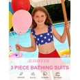 thumbnail image 4 of Aideaone Girls 3 Piece Bating Suit USA Flag 4th of July Swimsuit Ruffle Skirt Adjustable Straps Cute Independence Day Tankini for Kids, 4 of 6