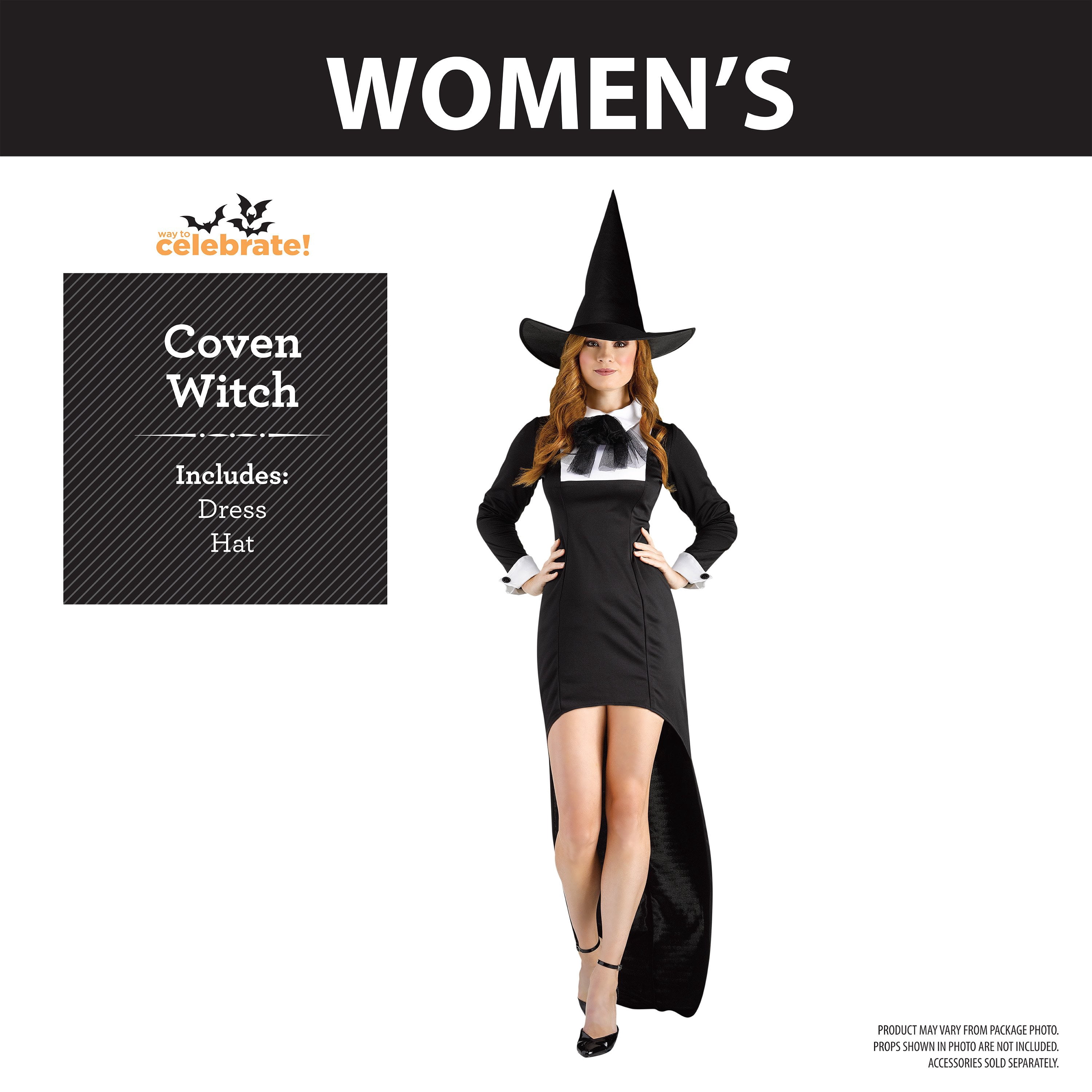 Coven Witch Halloween Costume for Adults, Women's Size L (12/14), by Way to Celebrate