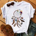 thumbnail image 4 of Pntutb, camiseta de cuello redondo con atrapasueños de flores para mujer, blusa Harajuku, ropa de calle de verano, tops Pntutb Pntutb-2862, 4 of 9