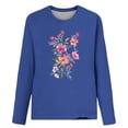 thumbnail image 4 of Blouses pour Femmes Décontractées, Blouses à Manches Longues pour Femmes, Mode Femmes Décontractées Manches Longues Imprimées Col Rond T-Shirt Ample Blouse, Blouses Femmes Manches 3/4, Blouses Manches 3/4 pour Femmes, 4 of 4