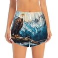 thumbnail image 4 of Lsque Iceberg Bald Eagle Printed Women's Running Shorts with Liner Pockets,Elastic Quick Dry Workout Athletic Gym Yoga Shorts,Womens High Waist Shorts-X-Large, 4 of 9