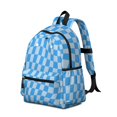 thumbnail image 2 of Blue Wavy Checkered Pattern Backpack for School, Cute School Bag with Adjustable Shoulder Straps and Padded Back, 13.4"x11"x4.7", 2 of 5