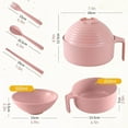 thumbnail image 2 of Five piece set Ramen Cooker Ramen Bowl Set with Chopsticks Spoon Fork & Lid Microwave Noodle Bowl Utensils Sets College Dorm Room Essentials for Girls for Boys Apartment Essentials, 2 of 9