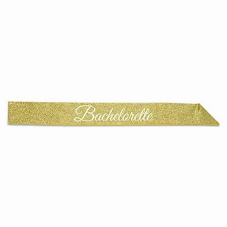 Shimmering Gold"Bachelorette" Satin Sash - 1pc
