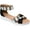 Black/White, variant on Journee Collection Womens Java Fabric Slide On Wedge Sandals