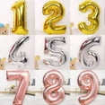 thumbnail image 2 of Globo digital de 32 pulgadas, dorado, plateado y rosa dorado, tamaño grande de 40 pulgadas, puede flotar vacío, bola de papel de aluminio para decoración de fiesta de cumpleaños, 2 of 5