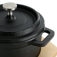 thumbnail image 4 of MegaChef 4 Piece Cast Iron 8 Ounce Mini Dutch Oven with Wood Tray, 4 of 7