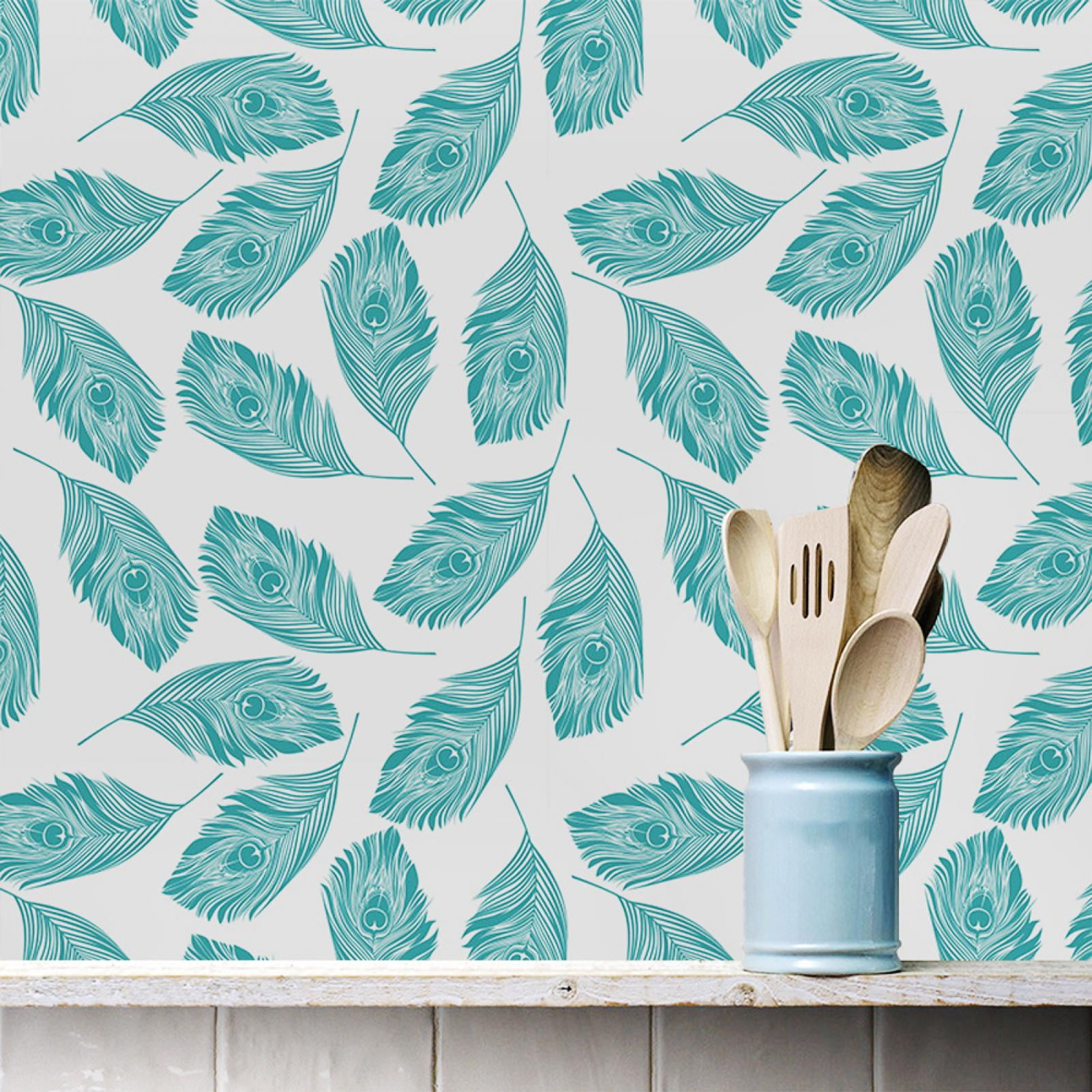 ESTINK Tile Sticker,10Pcs/Set 10x10cm Green Leaves Pattern Bathroom Kitchen Non-Slip Waterproof Floor Tile Sticker,Home Decoration
