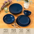 thumbnail image 4 of vancasso 16 Pieces Dinnerware Sets, Stoneware Plates and Bowls Set for 4, Blue Dish Set, Five Leaf Flower Pattern, 4 of 10