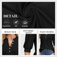 thumbnail image 6 of Whoinshop Summer Tops for Women 2026 Trendy Dressy Casual Blouse Puff Short Sleeve Shirts Knit Henley V Neck T Shirt Tunic, 6 of 7