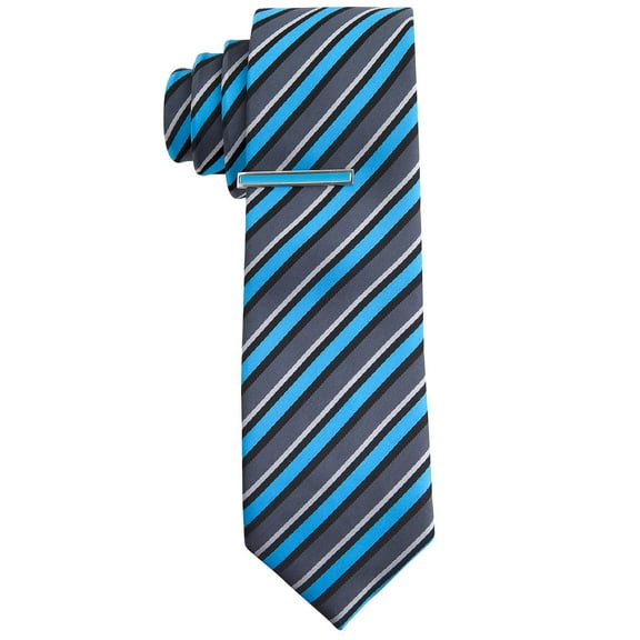 Alfani Men's Light Blue & Gray Plaid Tie