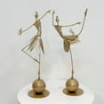thumbnail image 6 of zhonghuaying 2 Pack Gold Ballerina Metal Sculpture, Modern Abstract Dancer Statue, Decorative Tabletop Figurine for Home Living Room Bedroom (A+B), 6 of 7