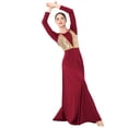 thumbnail image 5 of IDOPIP Women Shiny Praise Dance Dress Sequin Gold Lyrical Dance Dress Liturgical Worship Dancewear, 5 of 7