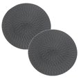 thumbnail image 1 of Oleegame Ensemble de 2 Napperons en Lin et Coton, Tapis d'Isolation Thermique, Napperons Ménagers, Tasses à Thé Résistantes à la Chaleur, Assiettes Rondes et Bols Gris, 1 of 9