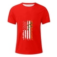 thumbnail image 2 of Men's St. Patrick's Day Shamrock American Flag Graphic Short Sleeve Crew Neck T-Shirt, 2 of 4