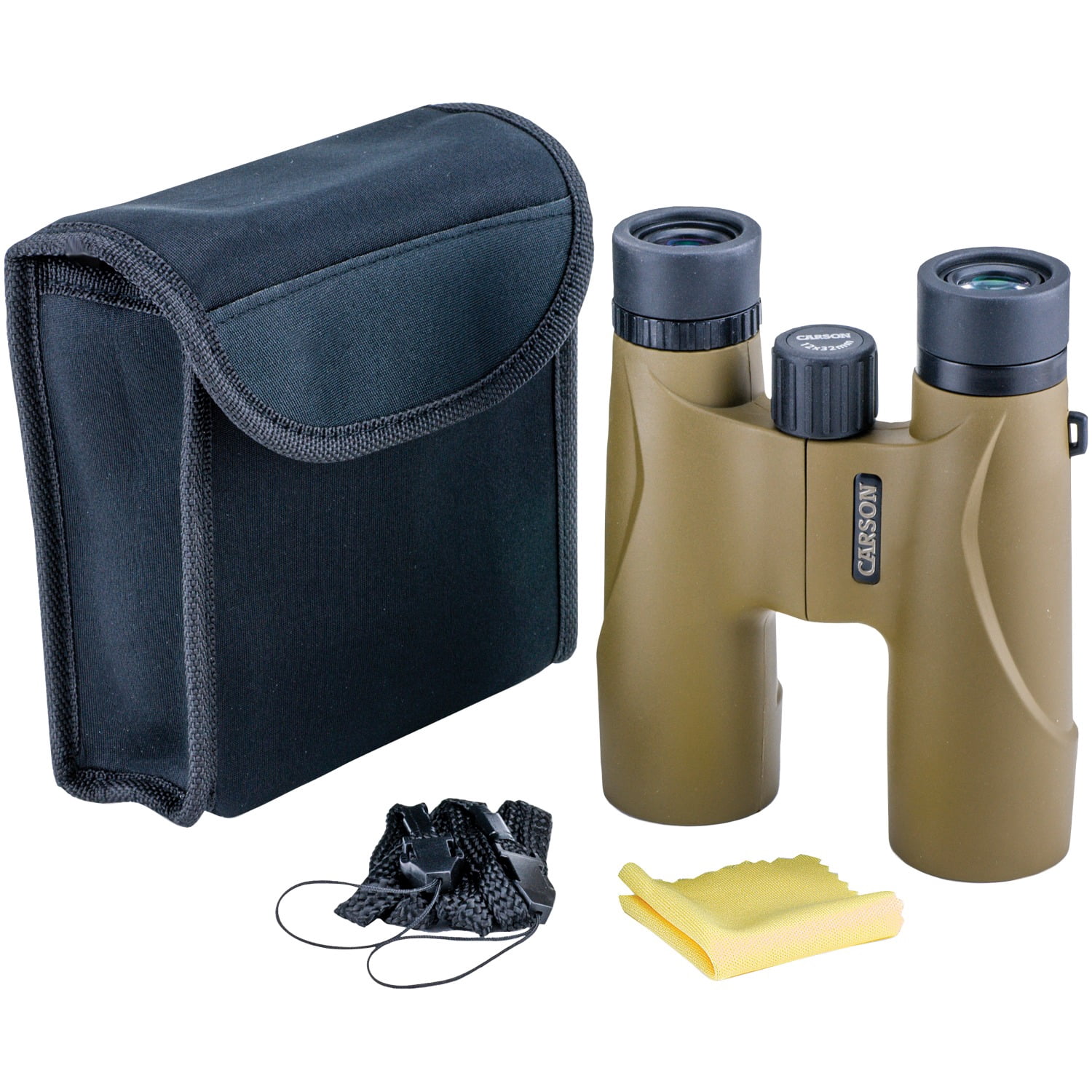 Carson Stinger 12x32mm Compact and Lightweight Binoculars - Includes Pouch, Wrist Strap, and Lens Cloth