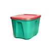 Homz® 32 Gallon Plastic Holiday Storage Container, Green Base with Red Lid , Set of 2