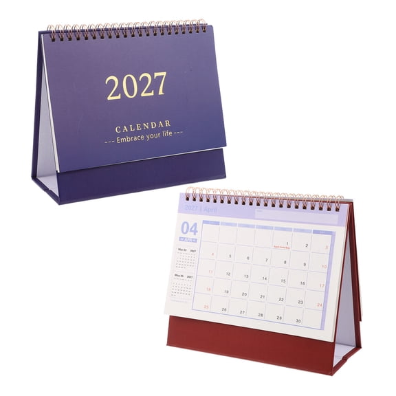 HONMEET Small Desk Calendar 2026-2027 Assorted Color Paper Home Office Monthly Planner