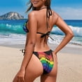 thumbnail image 5 of Chririnla Pride Rainbow Halter Triangle Bikini Set - Empowering Slogan & Raised Fist Design, Quick Dry Two-Piece Swimwear for Beach & Pool Vacations, 5 of 9