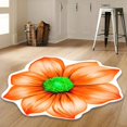 thumbnail image 1 of Floral Area Rugs Peony Flower Shape Area Rugs Non-Slip Rugs Floral Shaggy Carpet Bath Mat for Bedroom Living Room and Sofa, Orange, 2'x2', 1 of 7