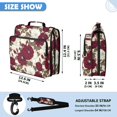 thumbnail image 3 of Zipper Binder with Shoulder Strap 2 inch 3 Ring Waterproof File Folder Organizer Bag 500 Sheet White and Crimson Roses Pattern, 3 of 8