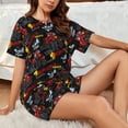 thumbnail image 6 of Bingfone Monster Truck Print Pajamas Sets for Women Soft Short-Sleeved Pjs with Lounge Shorts Two Piece Sleepwear, 6 of 8