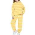 thumbnail image 2 of NAISIBABY Girls Fleece Hoodie and Sweatpants Sets 2-Piece, Kids Pullover Sweatshirt & Jogger Pants Outfit Yellow 6T, 2 of 5